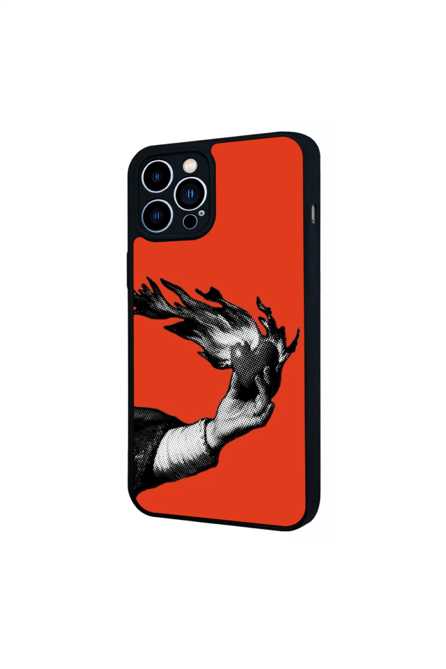iPhone 13 Pro Max Uyumlu Kirmizi Tasarımlı Glossy Premium Kılıf