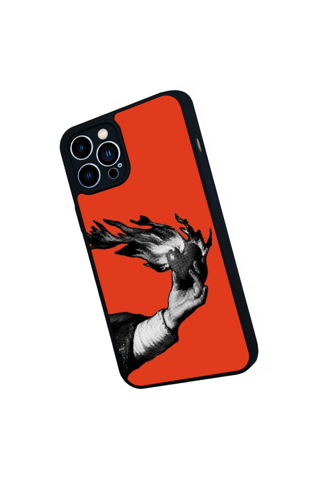 iPhone 13 Pro Max Uyumlu Kirmizi Tasarımlı Glossy Premium Kılıf