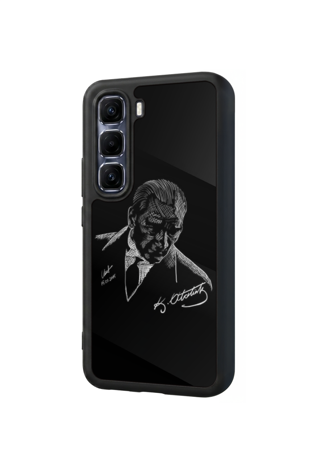 Infinix Hot 60 Pro Plus Uyumlu Mustafa Kemal Ataturk Tasarımlı Glossy Premium Kılıf
