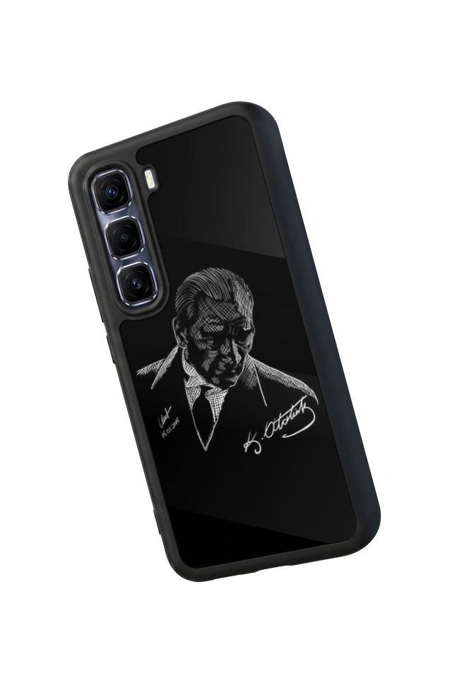 Infinix Hot 60 Pro Plus Uyumlu Mustafa Kemal Ataturk Tasarımlı Glossy Premium Kılıf