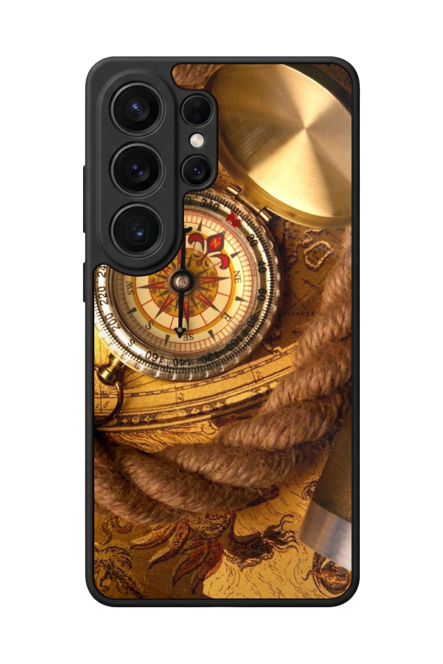 Samsung Galaxy S26 Ultra Uyumlu Pusula Tasarımlı Glossy Premium Kılıf