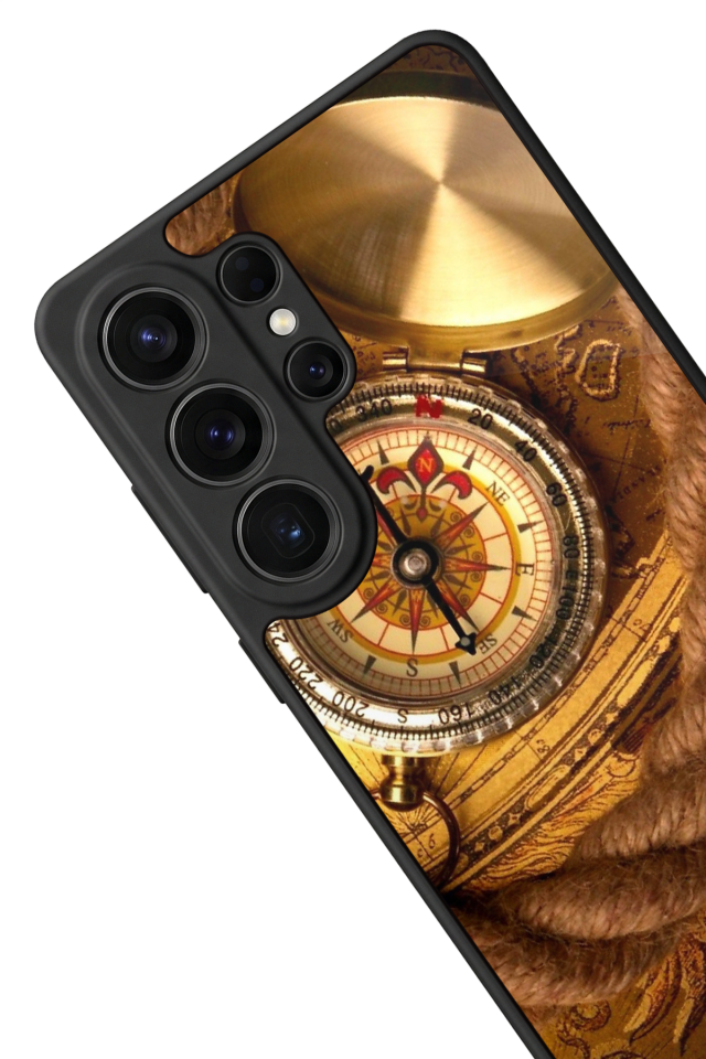 Samsung Galaxy S26 Ultra Uyumlu Pusula Tasarımlı Glossy Premium Kılıf