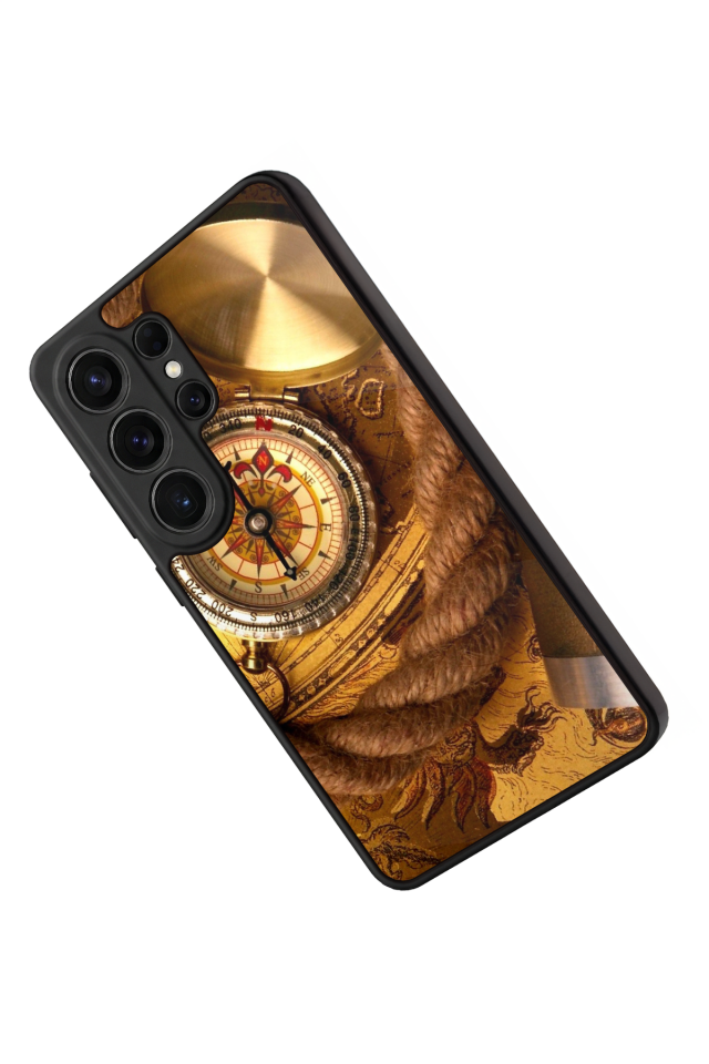 Samsung Galaxy S26 Ultra Uyumlu Pusula Tasarımlı Glossy Premium Kılıf