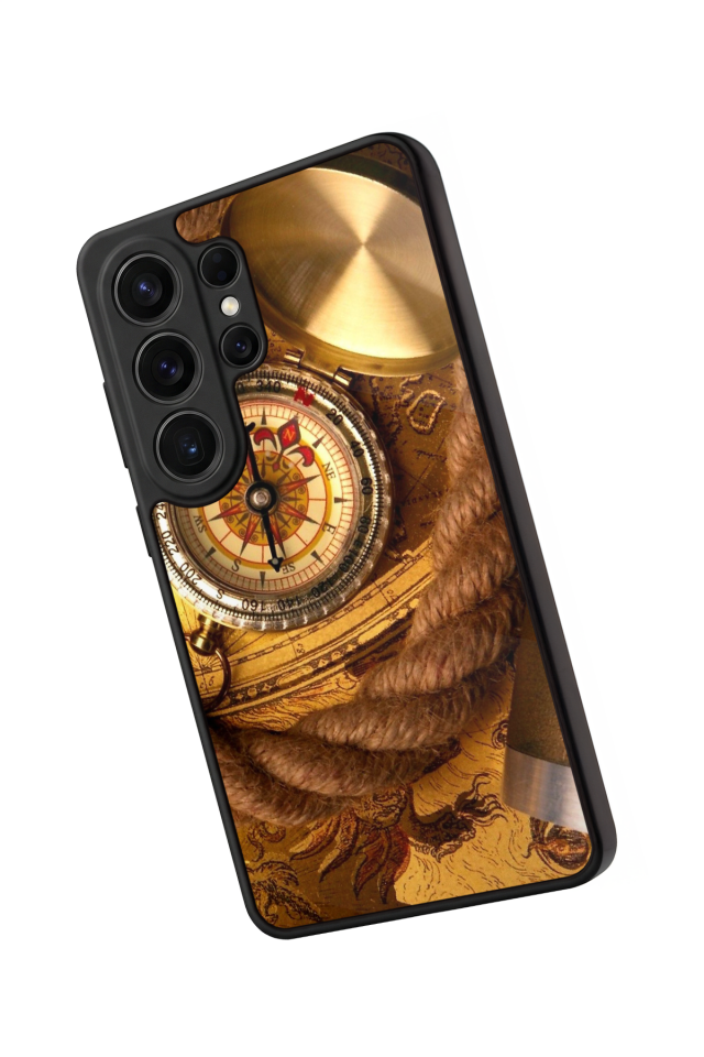 Samsung Galaxy S26 Ultra Uyumlu Pusula Tasarımlı Glossy Premium Kılıf