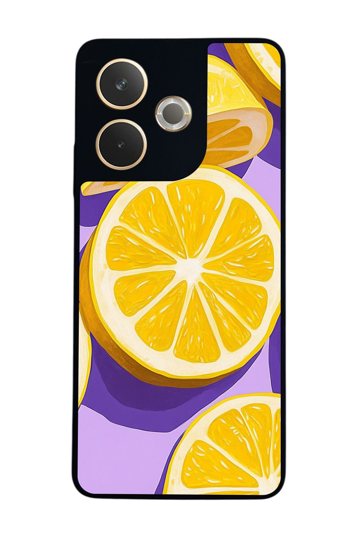 Oppo A5 Pro Uyumlu Limon Tasarımlı Glossy Premium Kılıf