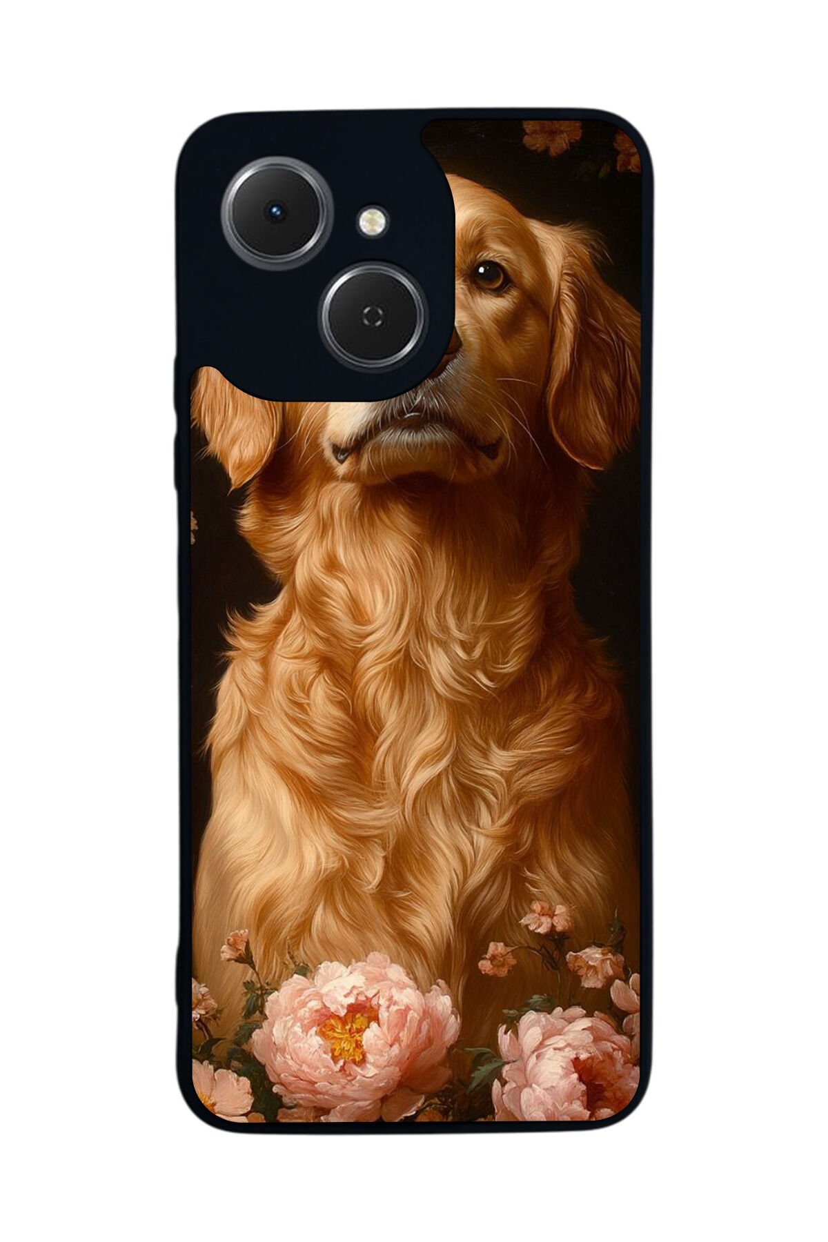 Tecno Spark 40C Uyumlu Golden Kopek Tasarımlı Glossy Premium Kılıf