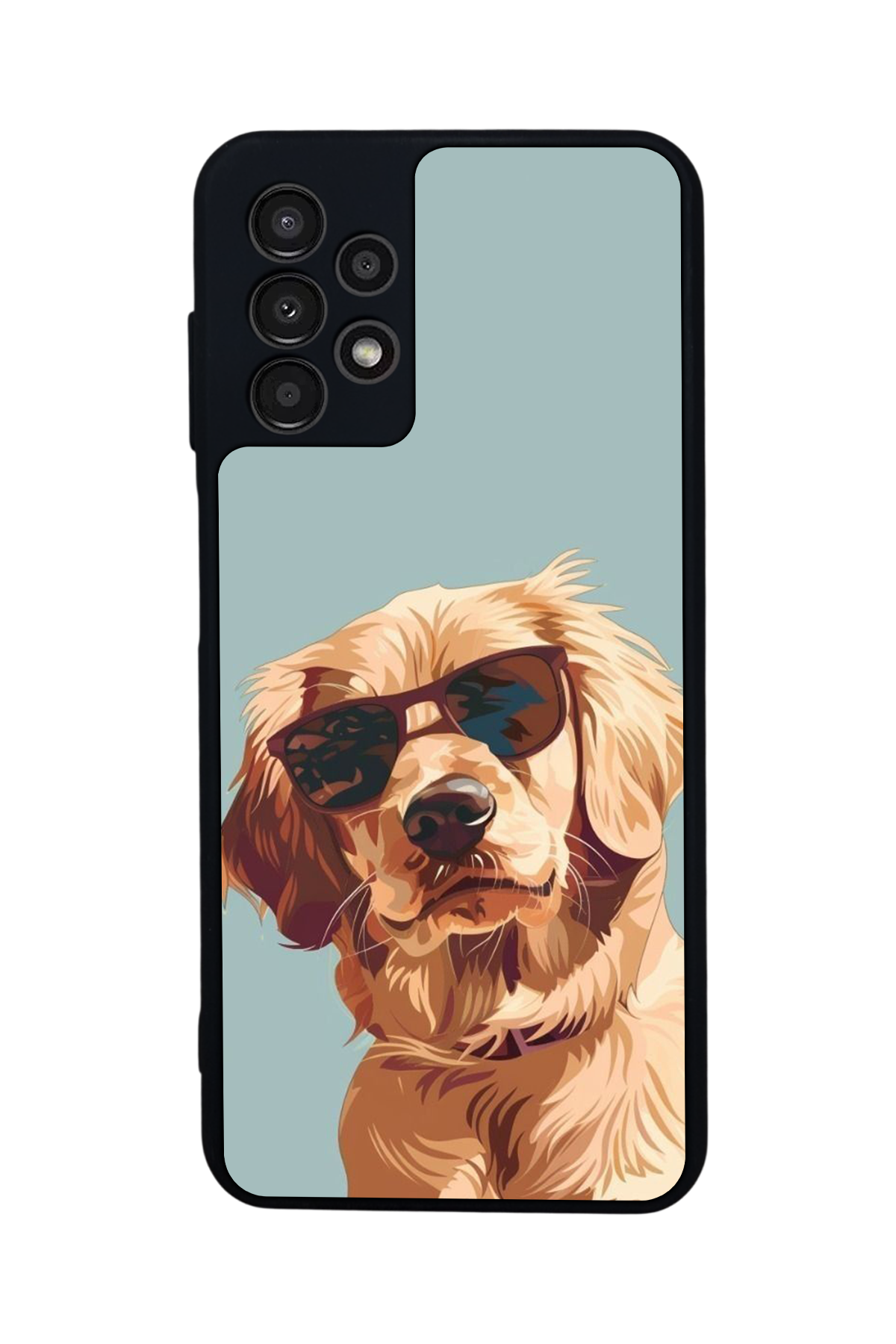 Samsung Galaxy A13 Uyumlu Golden Kopek Tasarımlı Glossy Premium Kılıf