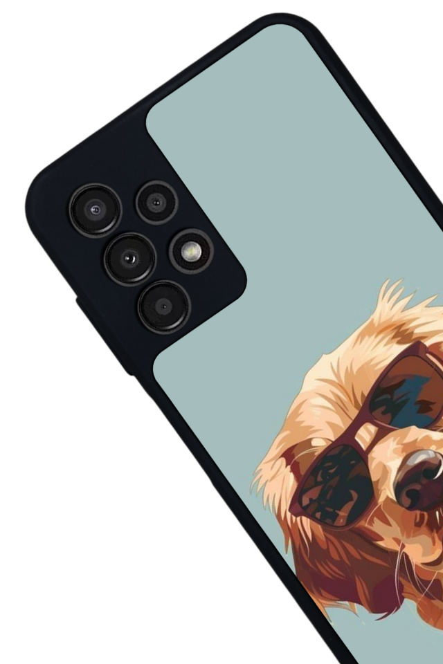 Samsung Galaxy A13 Uyumlu Golden Kopek Tasarımlı Glossy Premium Kılıf