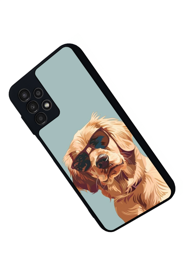 Samsung Galaxy A13 Uyumlu Golden Kopek Tasarımlı Glossy Premium Kılıf