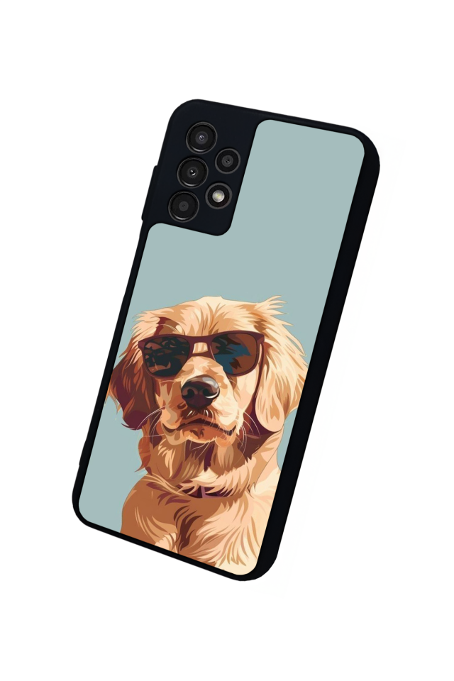 Samsung Galaxy A13 Uyumlu Golden Kopek Tasarımlı Glossy Premium Kılıf