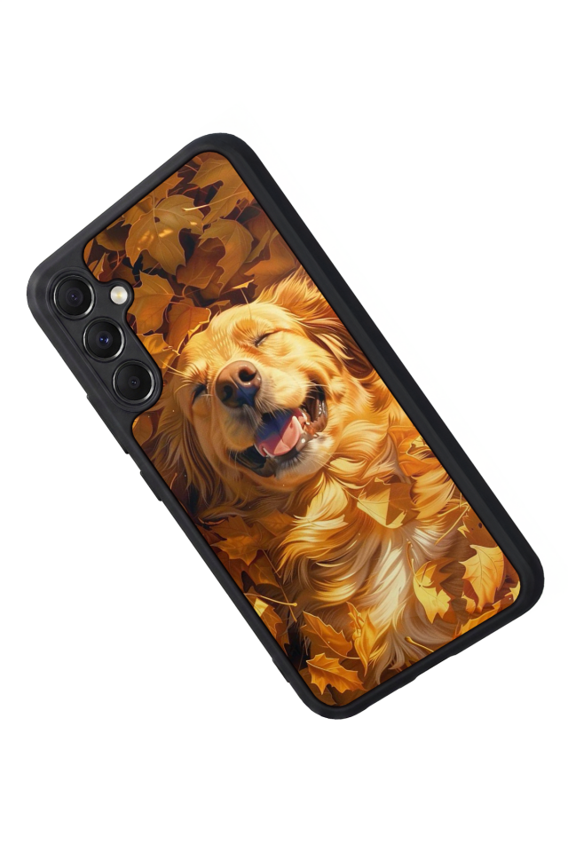 Samsung Galaxy M34 Uyumlu Golden Kopek Tasarımlı Glossy Premium Kılıf