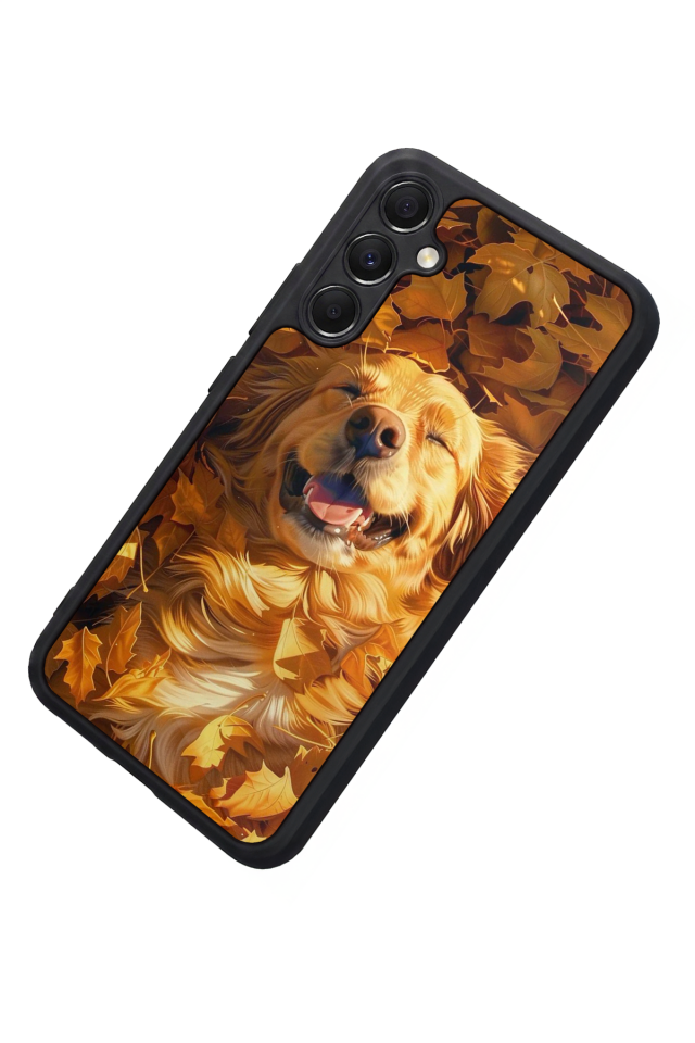 Samsung Galaxy M34 Uyumlu Golden Kopek Tasarımlı Glossy Premium Kılıf