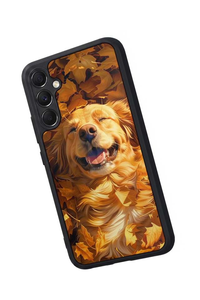 Samsung Galaxy M34 Uyumlu Golden Kopek Tasarımlı Glossy Premium Kılıf