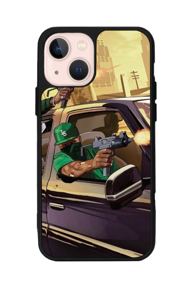 iPhone 13 Mini Uyumlu GTA Tasarımlı Glossy Premium Kılıf