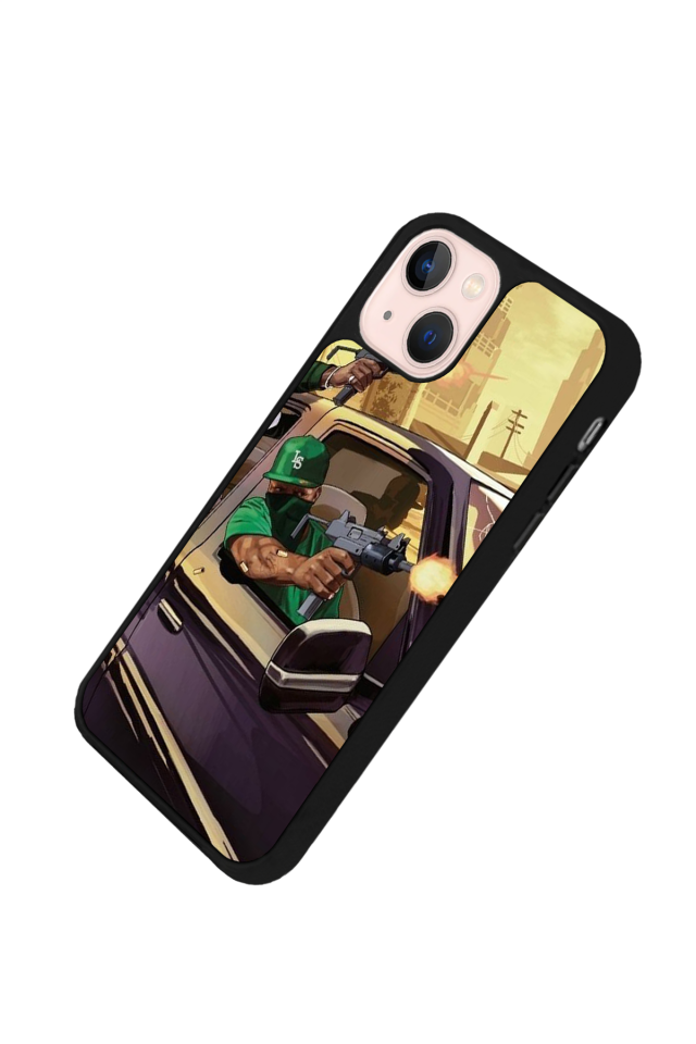 iPhone 13 Mini Uyumlu GTA Tasarımlı Glossy Premium Kılıf