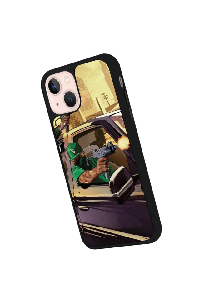 iPhone 13 Mini Uyumlu GTA Tasarımlı Glossy Premium Kılıf