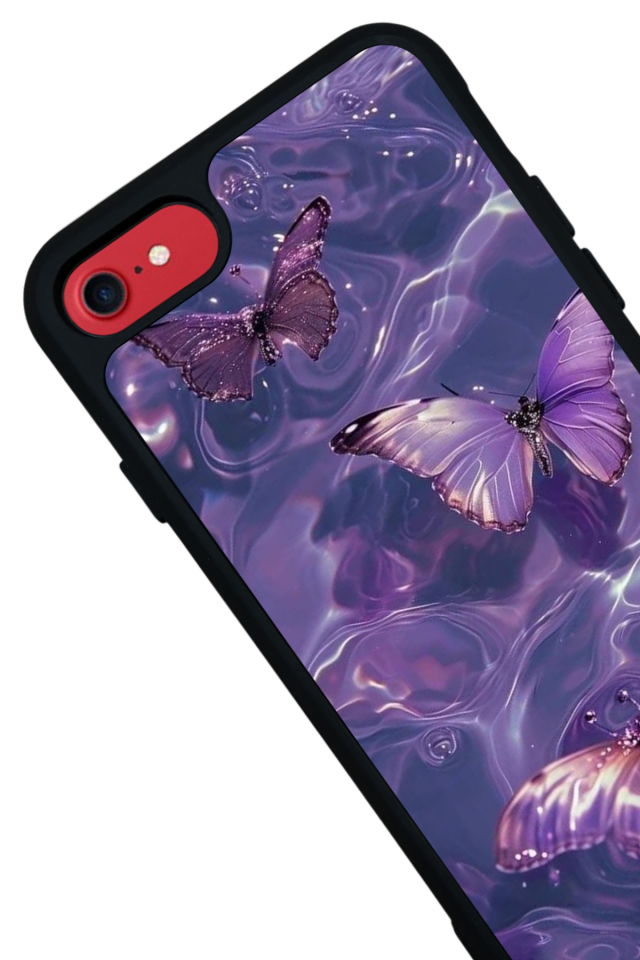 iPhone 7 Uyumlu Kelebek Tasarımlı Glossy Premium Kılıf