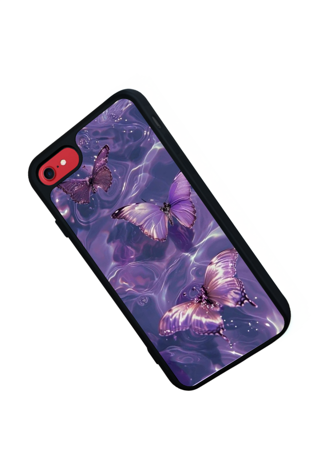 iPhone 7 Uyumlu Kelebek Tasarımlı Glossy Premium Kılıf