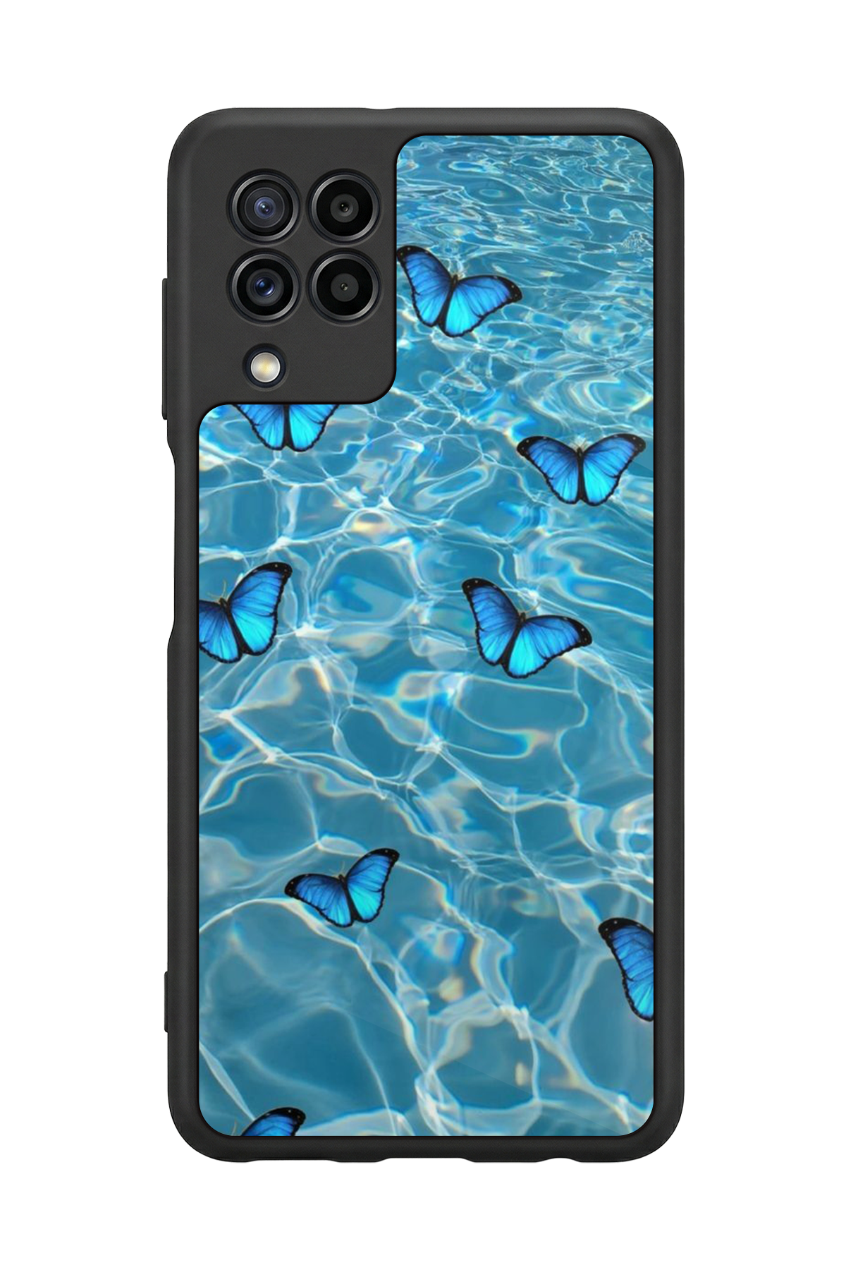 Samsung Galaxy M32 Uyumlu Kelebek Tasarımlı Glossy Premium Kılıf