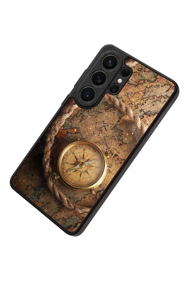 Samsung Galaxy S26 Ultra Uyumlu Pusula Tasarımlı Glossy Premium Kılıf