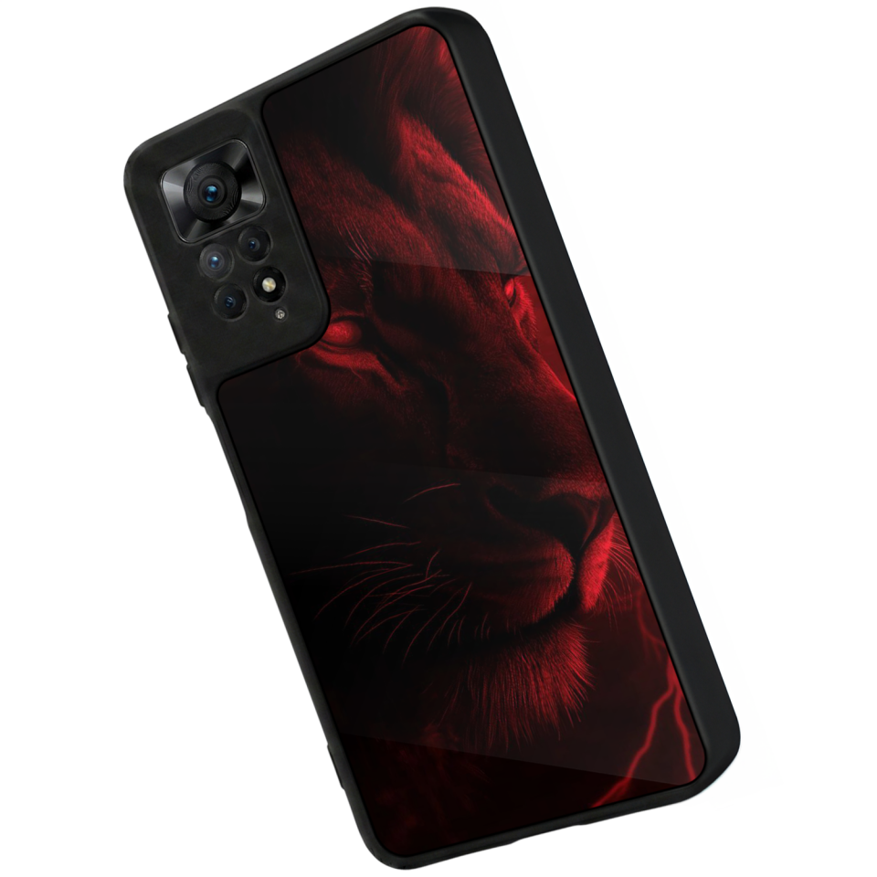 Xiaomi Redmi Note 11 Pro Uyumlu Aslan Tasarımlı Glossy Premium Kılıf
