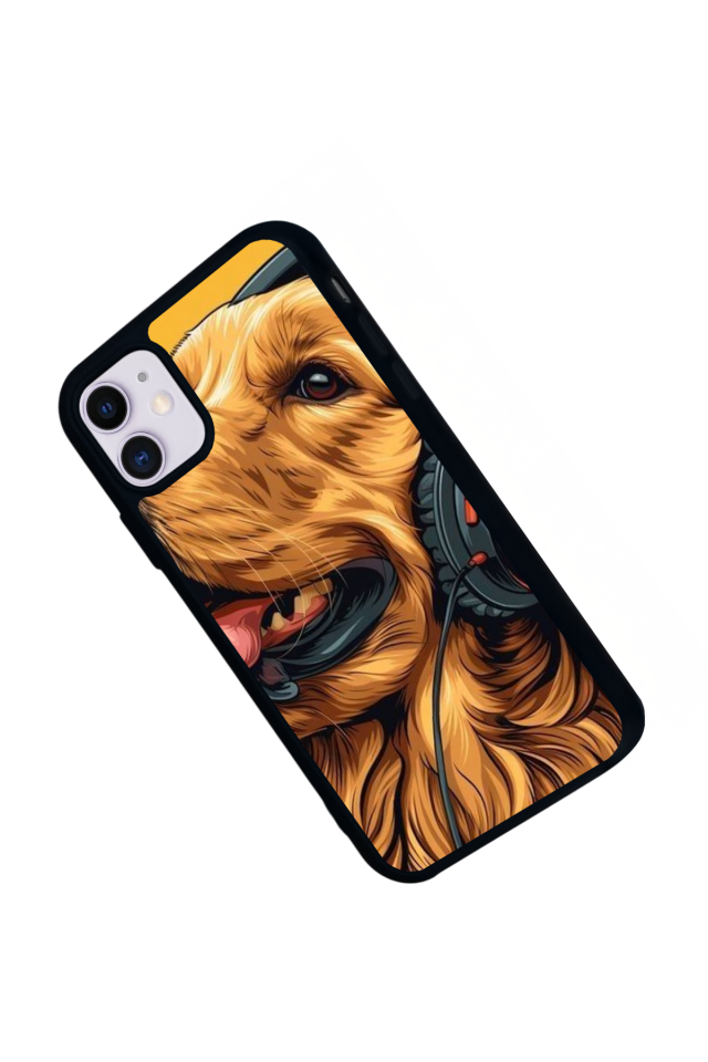 iPhone 11 Uyumlu Golden Kopek Tasarımlı Glossy Premium Kılıf