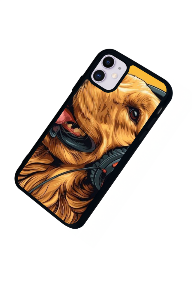 iPhone 11 Uyumlu Golden Kopek Tasarımlı Glossy Premium Kılıf