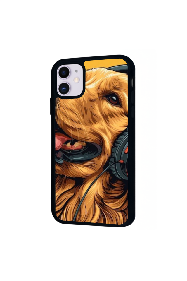 iPhone 11 Uyumlu Golden Kopek Tasarımlı Glossy Premium Kılıf