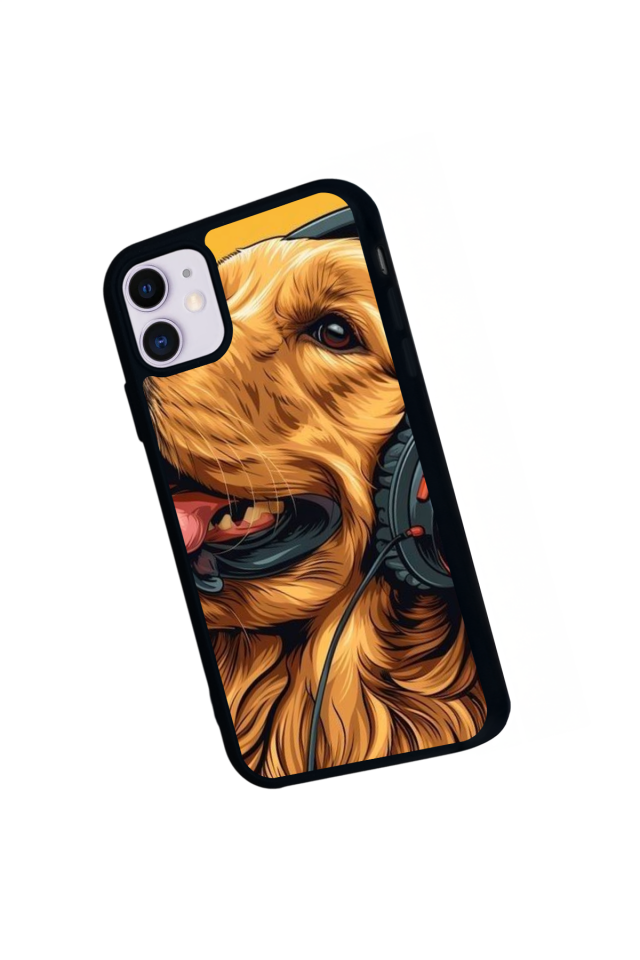 iPhone 11 Uyumlu Golden Kopek Tasarımlı Glossy Premium Kılıf