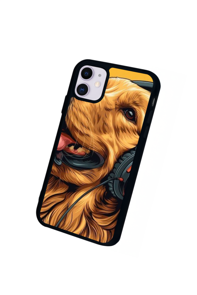 iPhone 11 Uyumlu Golden Kopek Tasarımlı Glossy Premium Kılıf