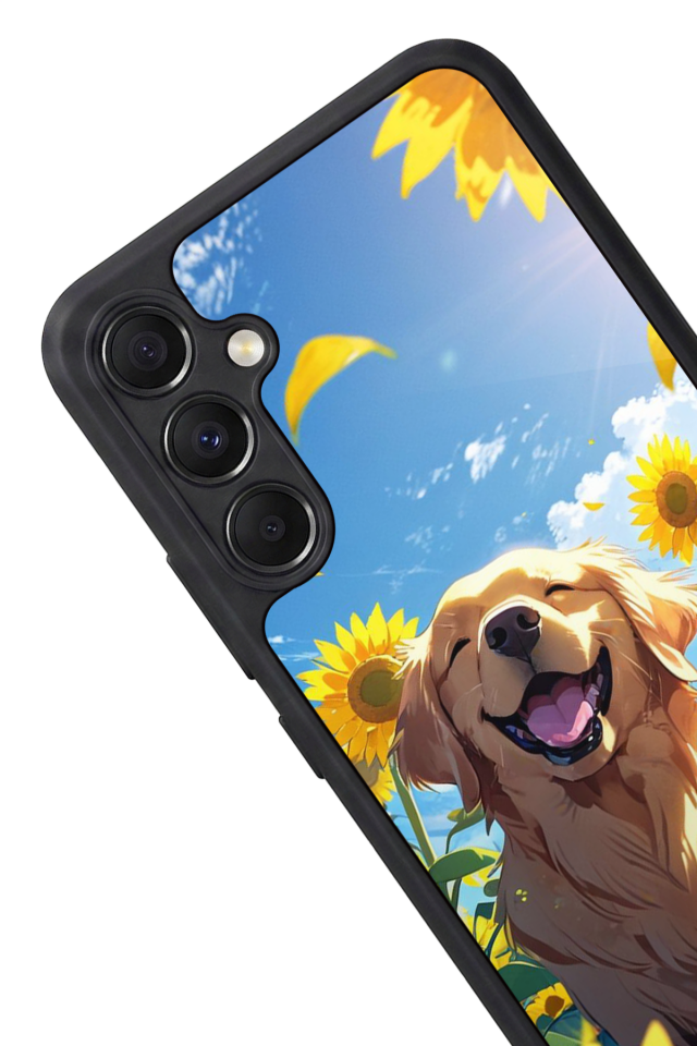 Samsung Galaxy M34 Uyumlu Golden Kopek Tasarımlı Glossy Premium Kılıf