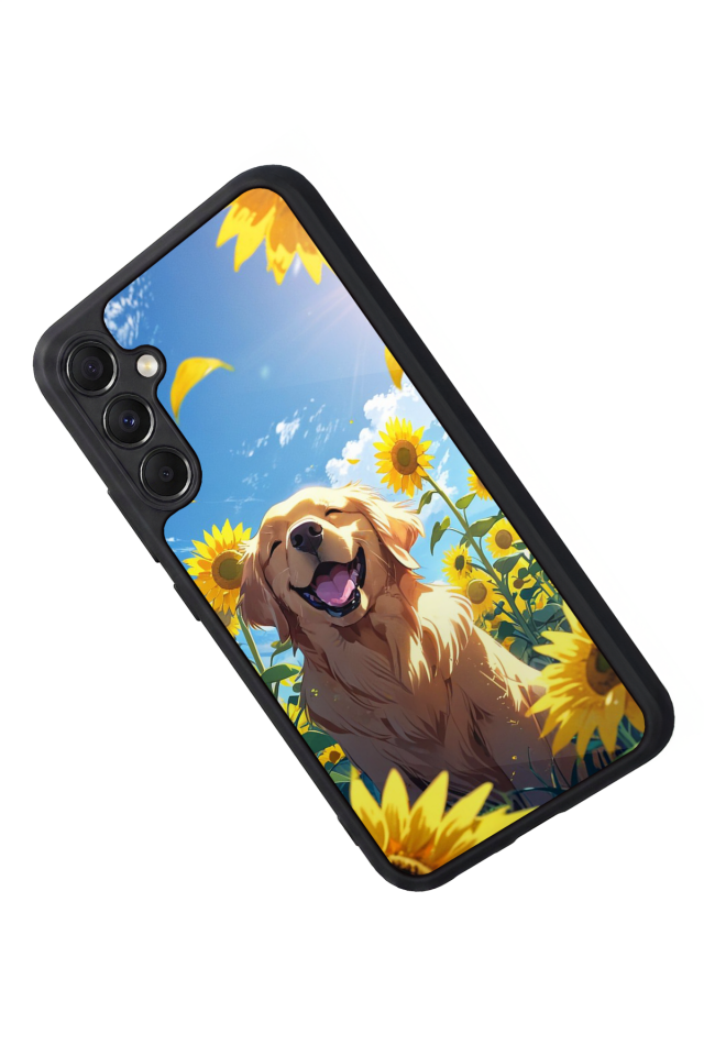 Samsung Galaxy M34 Uyumlu Golden Kopek Tasarımlı Glossy Premium Kılıf