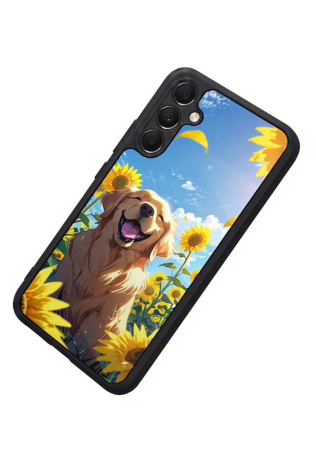 Samsung Galaxy M34 Uyumlu Golden Kopek Tasarımlı Glossy Premium Kılıf