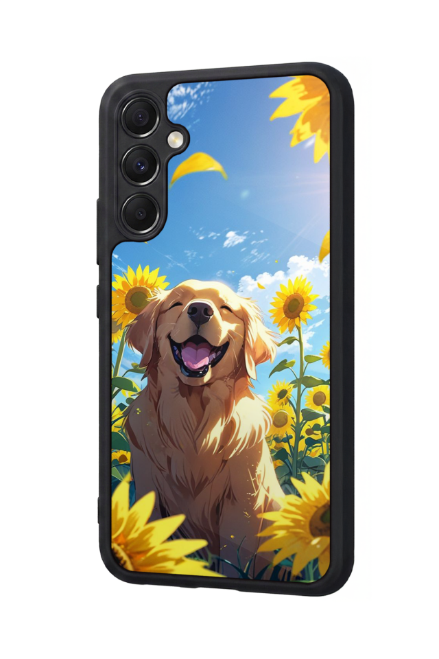 Samsung Galaxy M34 Uyumlu Golden Kopek Tasarımlı Glossy Premium Kılıf