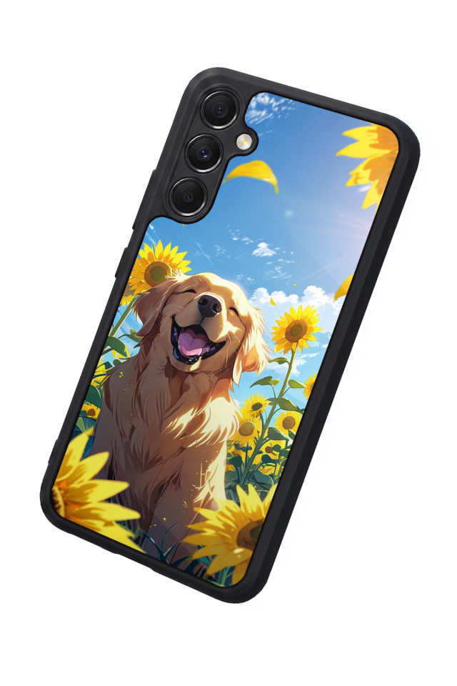 Samsung Galaxy M34 Uyumlu Golden Kopek Tasarımlı Glossy Premium Kılıf