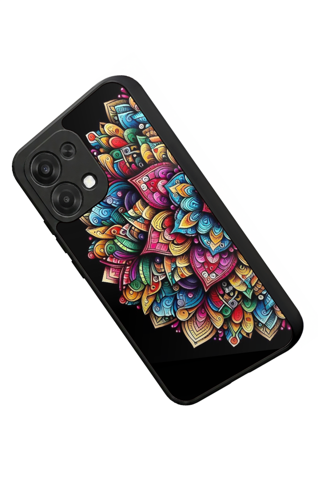 Oppo A6 Pro Uyumlu Mandala Tasarımlı Glossy Premium Kılıf