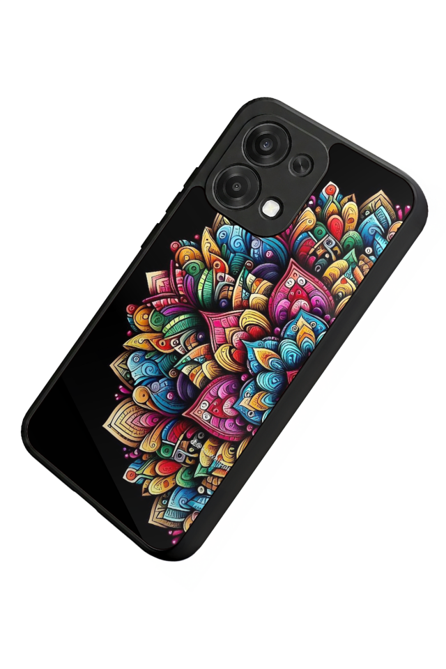 Oppo A6 Pro Uyumlu Mandala Tasarımlı Glossy Premium Kılıf