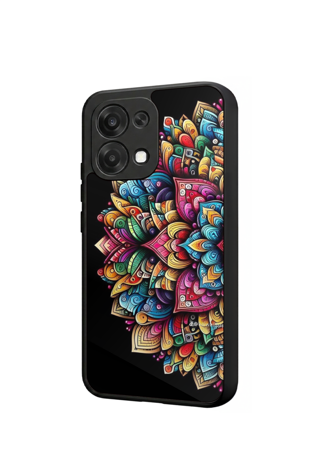 Oppo A6 Pro Uyumlu Mandala Tasarımlı Glossy Premium Kılıf