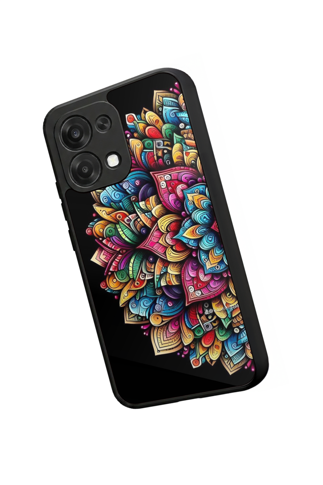 Oppo A6 Pro Uyumlu Mandala Tasarımlı Glossy Premium Kılıf
