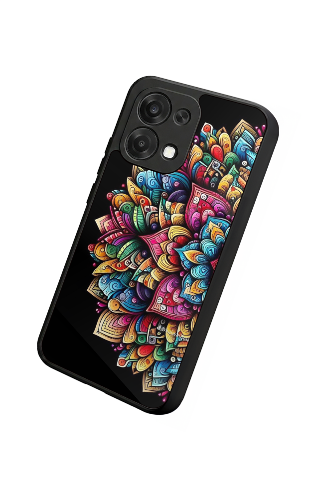 Oppo A6 Pro Uyumlu Mandala Tasarımlı Glossy Premium Kılıf