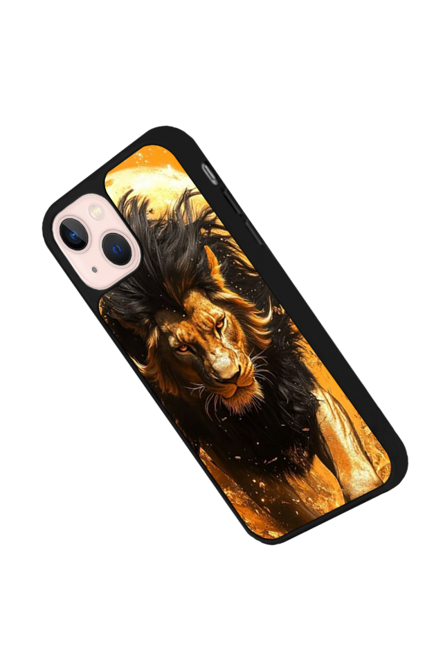 iPhone 15 Plus Uyumlu Aslan Tasarımlı Glossy Premium Kılıf