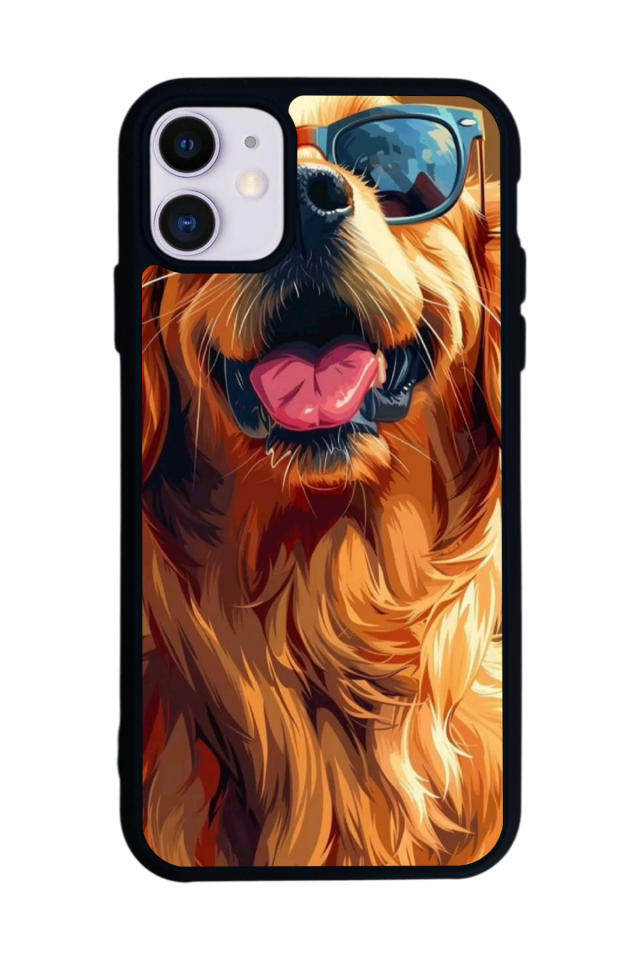 iPhone 11 Uyumlu Golden Kopek Tasarımlı Glossy Premium Kılıf