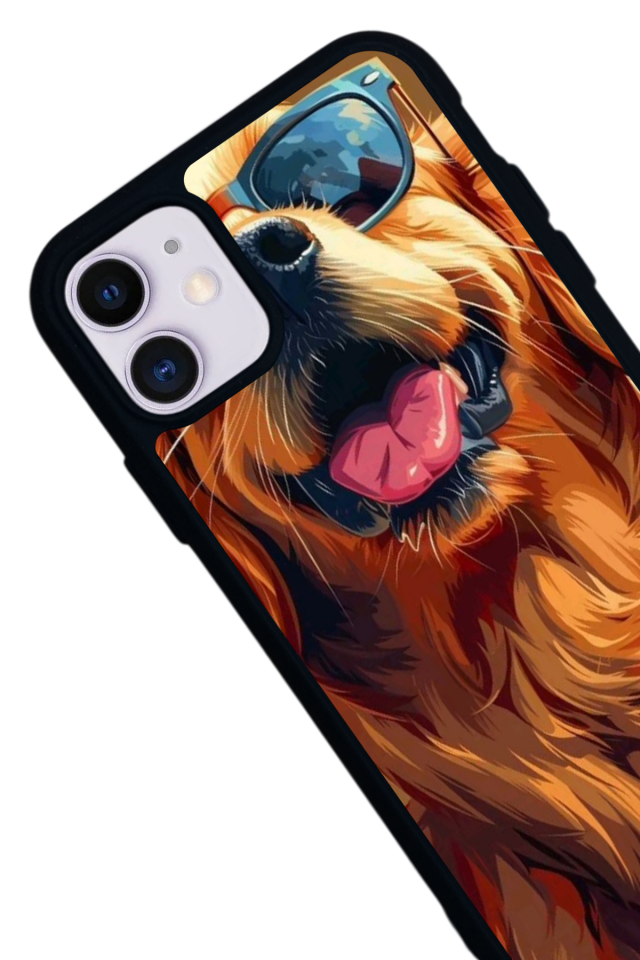 iPhone 11 Uyumlu Golden Kopek Tasarımlı Glossy Premium Kılıf