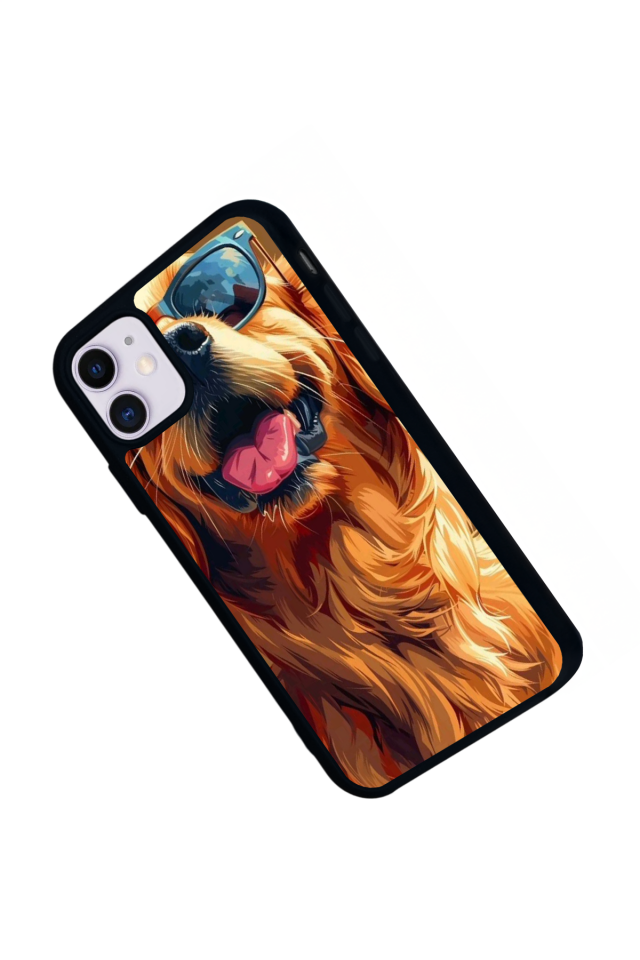 iPhone 11 Uyumlu Golden Kopek Tasarımlı Glossy Premium Kılıf