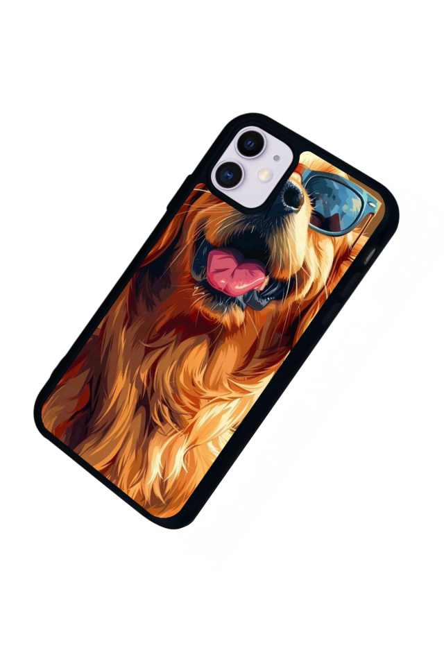 iPhone 11 Uyumlu Golden Kopek Tasarımlı Glossy Premium Kılıf
