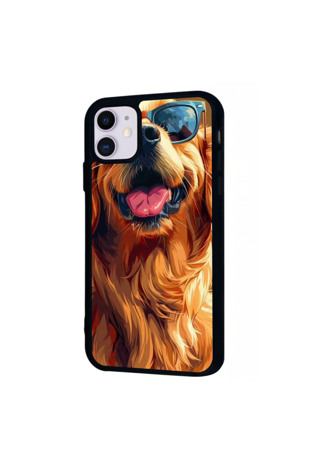 iPhone 11 Uyumlu Golden Kopek Tasarımlı Glossy Premium Kılıf