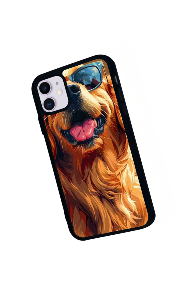 iPhone 11 Uyumlu Golden Kopek Tasarımlı Glossy Premium Kılıf