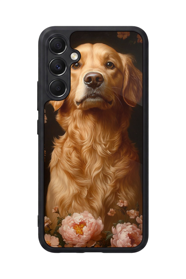 Samsung Galaxy M34 Uyumlu Golden Kopek Tasarımlı Glossy Premium Kılıf
