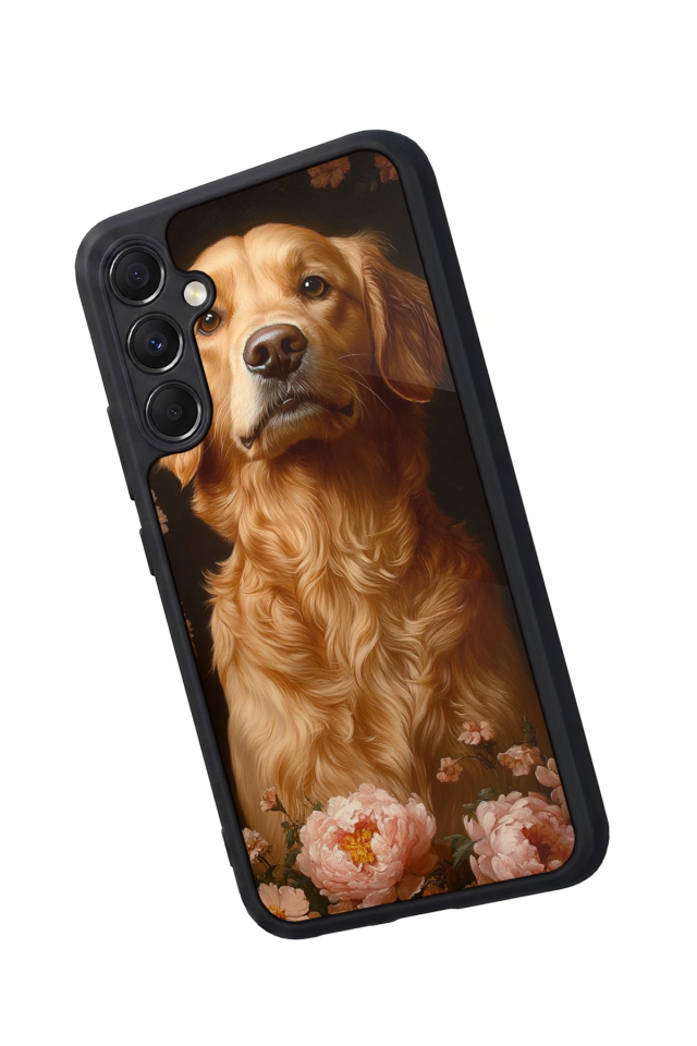 Samsung Galaxy M34 Uyumlu Golden Kopek Tasarımlı Glossy Premium Kılıf