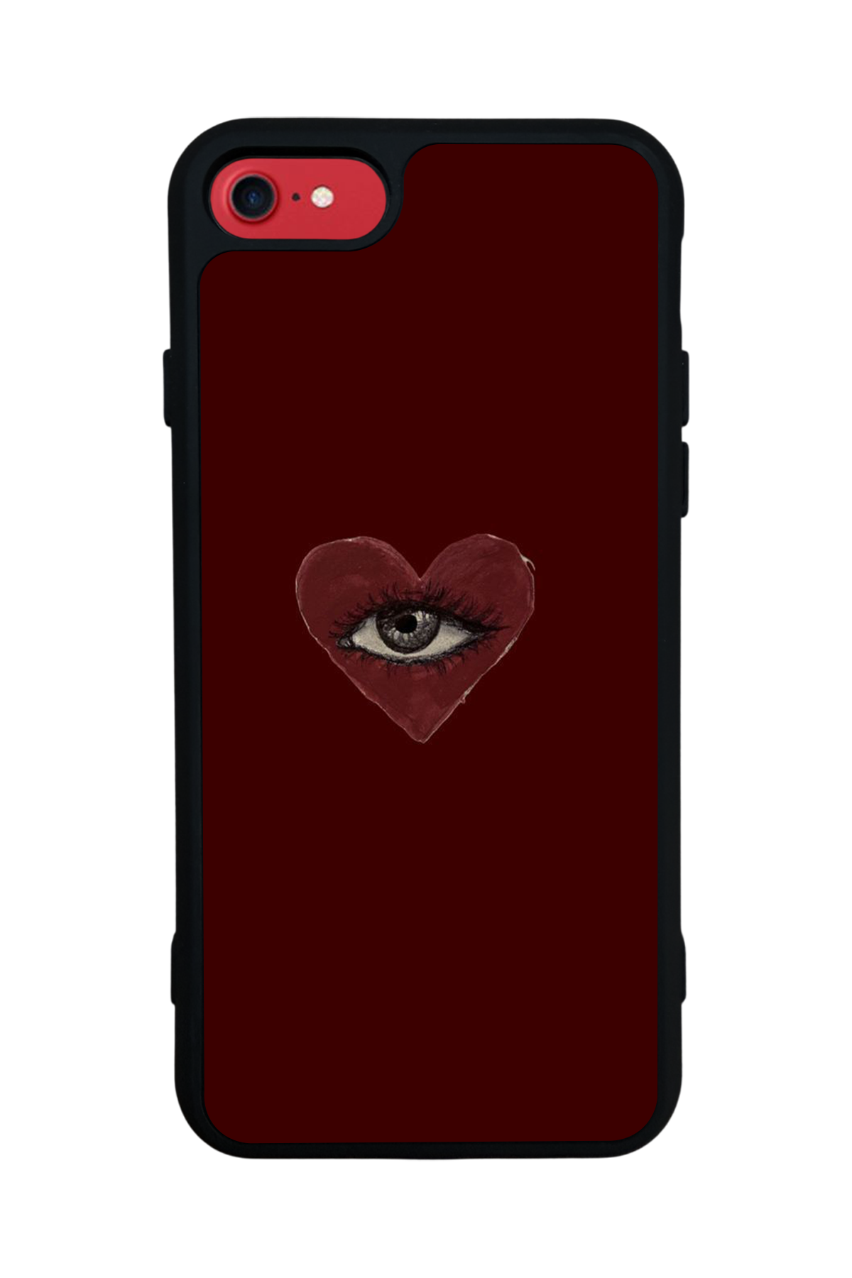 iPhone SE Uyumlu Kalp Love Tasarımlı Glossy Premium Kılıf